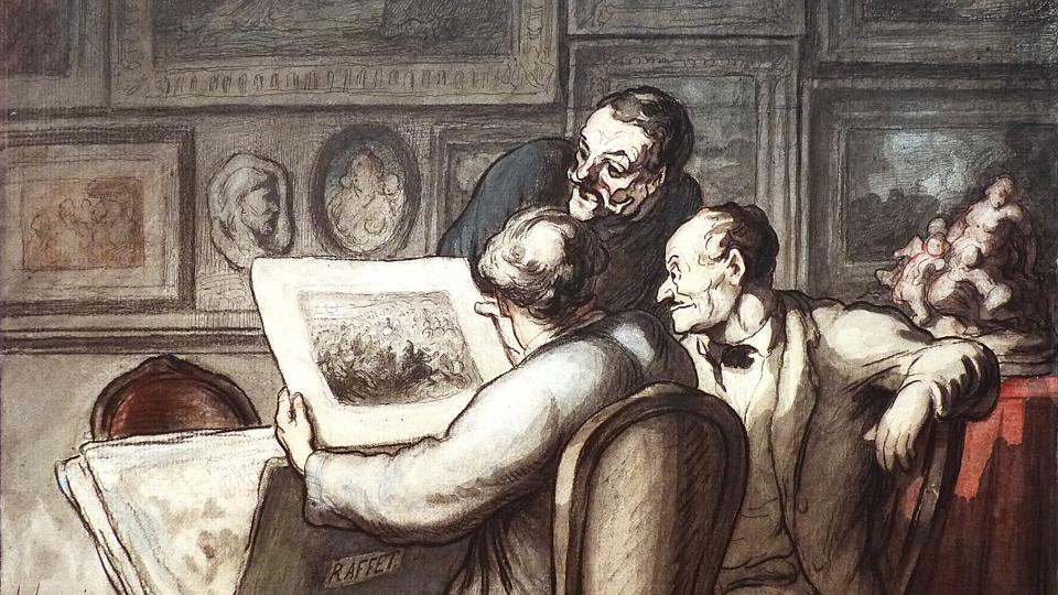 Honoré Daumier, Les amateurs d'estampes. Photo (C) RMN-Grand Palais (musée d'Orsay) / Tony Querrec. 