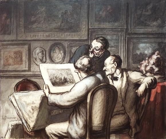 Honoré Daumier, Les amateurs d'estampes. Photo (C) RMN-Grand Palais (musée d'Orsay) / Tony Querrec. 