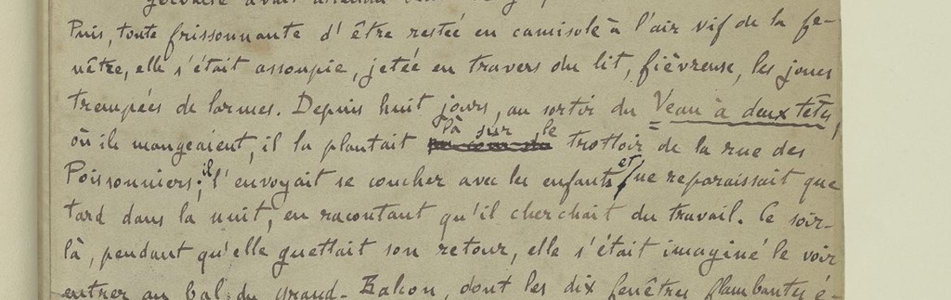 Émile Zola, L'Assommoir. Manuscrit autographe (BnF)